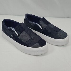 Billabong Cove Slip-On Casual Skate Sneakers Womens 8.5 Blue Denim Platform